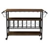 Bradford Rustic Industrial Style Antique Black & Metal Distressed Wood Mobile Kitchen Bar Serving Wine Cart - Baxton Studio -Restaurant Furniture Store GUEST cf5a982f 2f5f 45b9 a35f c33a479b9067