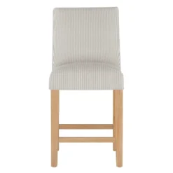 Kendra Slipcover Counter Height Barstool Oxford Stripe Taupe - Skyline Furniture