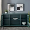 Bayland Transitional Double Fretwork Door Sideboard Antique Dark Teal - Saracina Home -Restaurant Furniture Store GUEST cf8e57b5 a848 40e4 941f 1f53da901677