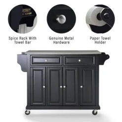 Full Size Stainless Steel Top Kitchen Cart Black/Stainless Steel - Crosley -Restaurant Furniture Store GUEST cf936e1a db17 4b39 8ff5 bbf1e6e48dea