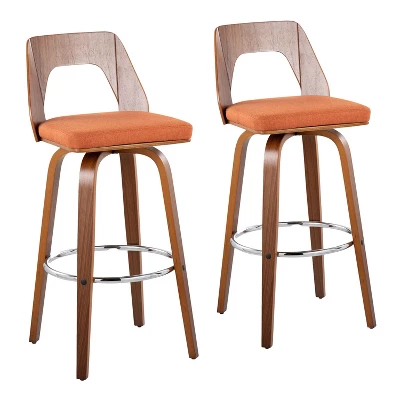 Set Of 2 Trilogy Upholstered Barstools - Lumisource 11 Set Of 2 Trilogy Upholstered Barstools - Lumisource - Image 9