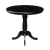 36" Round Top Pedestal Counter Height 12" Drop Leaf Dining Table Black - International Concepts -Restaurant Furniture Store GUEST d1158144 a0f7 496d 9545 b9a32ecc3313