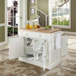 Wood Kitchen Island Butcher Block In White - Pemberly Row -Restaurant Furniture Store GUEST d116823b a0e8 4317 903c 391f8c93d3fe