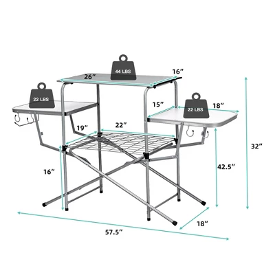 Costway Foldable Camping Table Outdoor Kitchen Portable Grilling Stand Folding BBQ Table 9 Costway Foldable Camping Table Outdoor Kitchen Portable Grilling Stand Folding BBQ Table - Image 7