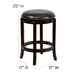 Flash Furniture 24'' High Backless Wood Counter Height Stool With LeatherSoft Swivel Seat -Restaurant Furniture Store GUEST d16fa711 921e 4dda a675 290362b49dab