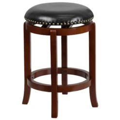 Flash Furniture 24'' High Backless Wood Counter Height Stool With LeatherSoft Swivel Seat -Restaurant Furniture Store GUEST d1ccd0fa caae 4979 8ed0 8b7b7eff766f