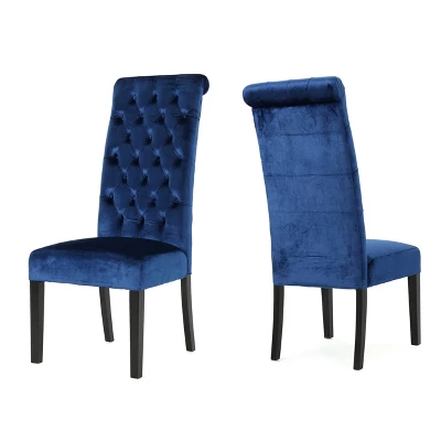 Set Of 2 Leorah Tall Back Tufted Dining Chair - Christopher Knight Home 8 Set Of 2 Leorah Tall Back Tufted Dining Chair - Christopher Knight Home - Image 6