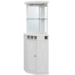 Home Source Charcoal Corner Bar Unit With Built-in Wine Rack And Lower Cabinet -Restaurant Furniture Store GUEST d342a31a fa76 4c3d 8832 272122e9f46e