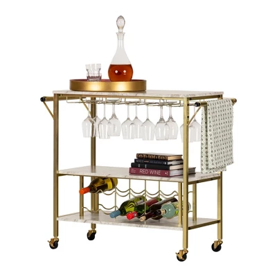 Maliza Bar Cart With Wine Bottle Storage And Wine Glass Rack - South Shore 10 Maliza Bar Cart With Wine Bottle Storage And Wine Glass Rack - South Shore - Image 8
