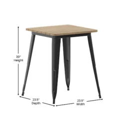 Merrick Lane Indoor/Outdoor Dining Table, 23.75" Square All Weather Poly Resin Top With Steel Base -Restaurant Furniture Store GUEST d50347e9 4dc6 42d6 b273 d4bb291ff8bc