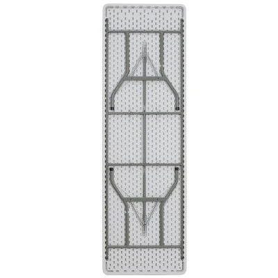 Emma And Oliver 8-Foot Granite White Plastic Folding Table - Banquet / Event Folding Table 6 Emma And Oliver 8-Foot Granite White Plastic Folding Table - Banquet / Event Folding Table - Image 4