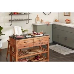 Coastal Wood Kitchen Cart Brown - Olivia & May -Restaurant Furniture Store GUEST d5728914 de20 4d98 ab67 a018a3ae4ef7
