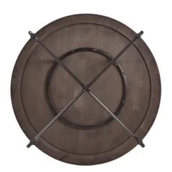 42" Leonard Round Dining Table With Black Iron Legs Walnut Finish - Inspire Q -Restaurant Furniture Store GUEST d5cf912c 23fd 40c9 96cd da20a16f2b1a