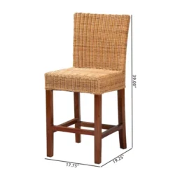 Racquel Natural Rattan And Mahogany Wood Counter Height Barstool Walnut Brown - Bali & Pari -Restaurant Furniture Store GUEST d6bec614 f2b7 4eb0 8de4 ce6cda2abaf0