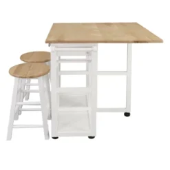 Square Hardwood Drop Leaf Table Top Breakfast Cart Natural/White - Flora Home 24 Square Hardwood Drop Leaf Table Top Breakfast Cart Natural/White - Flora Home -Restaurant Furniture Store GUEST d73ce582 d47e 46b1 9728 c18ee28cfbbb