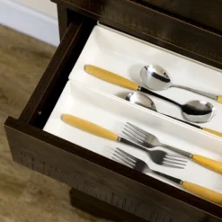 HOMCOM 72" Farmhouse Kitchen Pantry, 4-Door Rustic Storage Cabinet With Drawer And 3 Shelves, Walnut -Restaurant Furniture Store GUEST d7dcbe8d 8128 4b1b b0eb 7f6b28008c4c