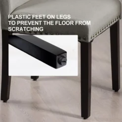 Costway Set Of 4 Fabric Dining Chairs W/Nailhead Trim -Restaurant Furniture Store GUEST d842e37a 4697 4c20 b384 f6c300718872