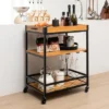 Costway 3-Tier Kitchen Cart Island Rolling Rack Serving Trolley Detachable Top & Glass Holder 2 Costway 3-Tier Kitchen Cart Island Rolling Rack Serving Trolley Detachable Top & Glass Holder -Restaurant Furniture Store GUEST d853b651 3850 461f a40b 845d5dcd15c5