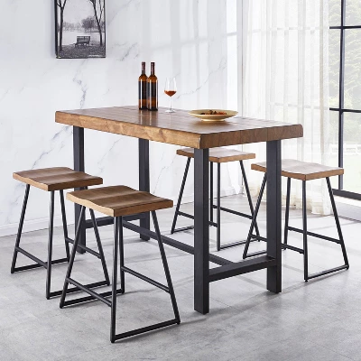 24" Set Of 2 Landon Counter Height Barstool Honey - Steve Silver Co. 4 24" Set Of 2 Landon Counter Height Barstool Honey - Steve Silver Co. - Image 2