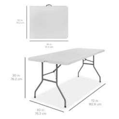 Best Choice Products 6ft Plastic Folding Table, Indoor Outdoor Heavy Duty Portable W/ Handle, Lock For Picnic -Restaurant Furniture Store GUEST d8a6a1c3 0a18 4158 818d c80b49c60e97