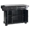 Alexandria Stainless Steel Top Kitchen Island Wood/Black - Crosley