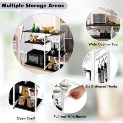 Costway Industrial Kitchen Baker's Rack Microwave Stand Utility Home Shelf W/ 6 Hooks 20 Costway Industrial Kitchen Baker's Rack Microwave Stand Utility Home Shelf W/ 6 Hooks -Restaurant Furniture Store GUEST dbae41c0 a517 4251 9be5 b186be552559