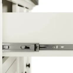 Julia Stainless Steel Top Island With Upholstered Square Stools White/Black - Crosley -Restaurant Furniture Store GUEST dc2b47d1 234b 4949 8a14 543f7730b4b1