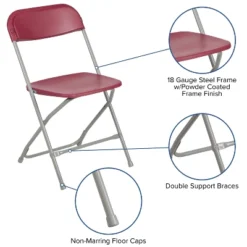 Flash Furniture Hercules™ Series Plastic Folding Chair - 2 Pack 650LB Weight Capacity -Restaurant Furniture Store GUEST dcbf7e81 0047 4f27 b195 3445ad497ba3