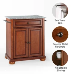 Alexandria Granite Top Portable Kitchen Island/Cart Cherry/Gray - Crosley 13 Alexandria Granite Top Portable Kitchen Island/Cart Cherry/Gray - Crosley -Restaurant Furniture Store GUEST dcdb45c2 c8c7 4712 8674 680c160fd504
