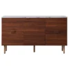 Ashton Sideboard With Faux Marble Top Walnut - Teamson Home