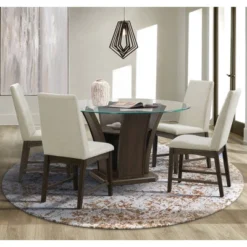Simms Round Standard Height Dining Table Walnut - Picket House Furnishings