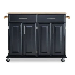 Dolly Madison Kitchen Island Cart Wood/Black/Natural - Home Styles -Restaurant Furniture Store GUEST dd717d8c 6e74 4ed7 9132 0527b85fb965