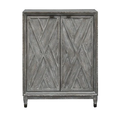 Gray Forest 2 Door Wine Cabinet Gray White Washed - Treasure Trove Accents 3 Gray Forest 2 Door Wine Cabinet Gray White Washed - Treasure Trove Accents