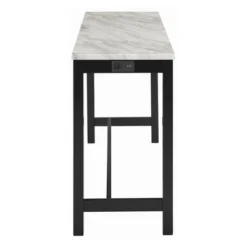 New Classic Furniture Celeste Kitchen Dining Set Wooden Faux Marble Top Theater Bar Accent Table With 3 Memory Foam Stools, Black -Restaurant Furniture Store GUEST dde69976 c2f5 4b81 96b6 af10b8b72ed4