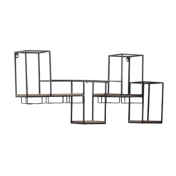Metal Geometric 7 Bottle Wall Wine Rack With 5 Glass Holder Slots Black - Olivia & May 19 Metal Geometric 7 Bottle Wall Wine Rack With 5 Glass Holder Slots Black - Olivia & May -Restaurant Furniture Store GUEST de075b00 3f87 4baf 842d f06331d195c7