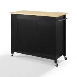 Full Savannah Wood Top Kitchen Island Cart Black/Natural - Crosley -Restaurant Furniture Store GUEST de76aa45 2671 448f ae79 8f6cdfac2979