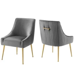 Set Of 2 Discern Pleated Back Upholstered Performance Velvet Dining Chairs - Modway -Restaurant Furniture Store GUEST dfb68ac2 538e 41b4 b35a 53cffba4c372