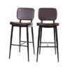 Emma And Oliver Set Of 2 LeatherSoft Barstools With Iron Frame-Integrated Footrest -Restaurant Furniture Store GUEST e0224d01 1af7 4709 85dc 39451c5110e6