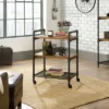 Iron City Multi Purpose Cart Checked Oak - Sauder