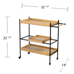 Jengarn Rolling Bar Cart Natural/Black - Aiden Lane -Restaurant Furniture Store GUEST e098b9c7 4a9c 4c8f 81df 5ae7563ce2f0