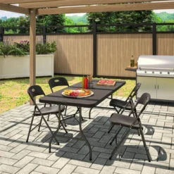 Cosco 4pk Double Braced Indoor/Outdoor Solid Resin Plastic Folding Chairs -Restaurant Furniture Store GUEST e0e2ef14 416e 466b 8172 4d2999c71701