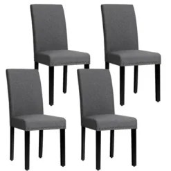 Costway Set Of 4 Fabric Dining Chairs W/Nailhead Trim -Restaurant Furniture Store GUEST e189114a e289 4842 8736 c2fea2b1314e