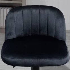 HOMCOM Adjustable Bar Stools Set Of 2, Velvet Counter Height Barstool, Upholstered Kitchen Stool With Swivel Seat, Steel Frame, Footrest For Kitchen Counter And Dining Room, ‎Black -Restaurant Furniture Store GUEST e23de233 1f1f 4884 ad32 793b2c146db3