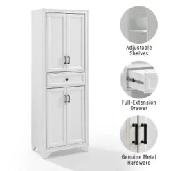 3pc Tara Sideboard And Pantry Set Distressed White - Crosley -Restaurant Furniture Store GUEST e25004e1 882a 4b4a 88dc 17f46ff34174