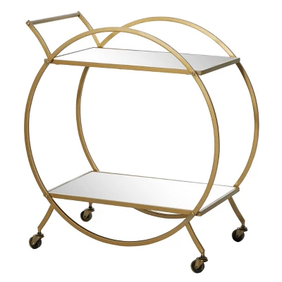 Contemporary Glam Metal Bar Cart - Olivia & May 7 Contemporary Glam Metal Bar Cart - Olivia & May - Image 5