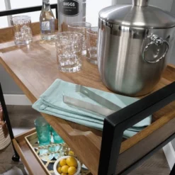 2 Shelf North Avenue Rolling Cart Sindoori Mango - Sauder -Restaurant Furniture Store GUEST e304c030 9c0b 4bcb b002 a1396aaa0b7d