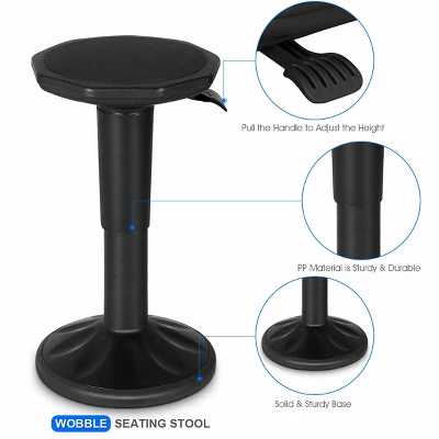 Costway Wobble Chair Height Adjustable Active Learning Stool Sitting Home Office Black 7 Costway Wobble Chair Height Adjustable Active Learning Stool Sitting Home Office Black - Image 5