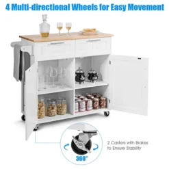 Costway Rolling Kitchen Cart Island Heavy Duty Storage Trolley Cabinet Utility White -Restaurant Furniture Store GUEST e4071d8c a9f7 4be9 8d77 b33124da3577
