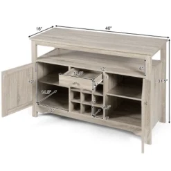 Costway Buffet Server Sideboard Wine Cabinet Console Table Grey Home -Restaurant Furniture Store GUEST e438bcf1 5098 4150 a2dc e4b475b98ce3