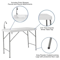 Emma And Oliver 4-Foot Portable Fish Cleaning Table / Outdoor Camping Table And Sink 17 Emma And Oliver 4-Foot Portable Fish Cleaning Table / Outdoor Camping Table And Sink -Restaurant Furniture Store GUEST e4633ea3 0617 468e 87c5 937ae982aaef